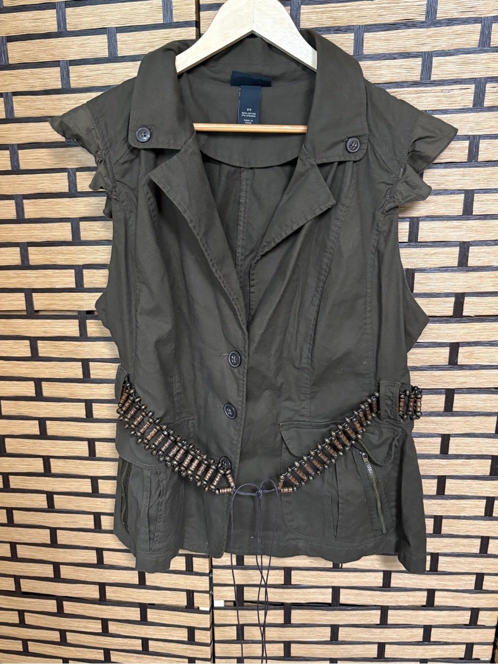 Lane Bryant Olive Green Belted Vest Size 20